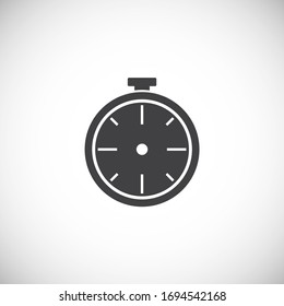 Stopwatch related icon on background for graphic and web design. Creative illustration concept symbol for web or mobile app.