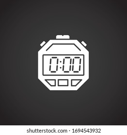 Stopwatch related icon on background for graphic and web design. Creative illustration concept symbol for web or mobile app.