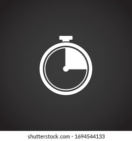 Stopwatch related icon on background for graphic and web design. Creative illustration concept symbol for web or mobile app.