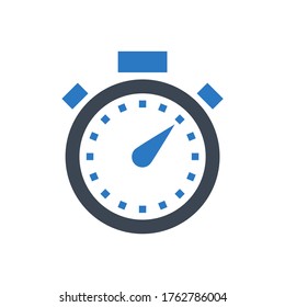 Icono de glifo vectorial relacionado con Stopwatch. Aislado en fondo blanco. Ilustración vectorial.