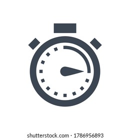 Stopwatch Related Vector Glyph Icon. Isolated on White Background. Vector Illustration.