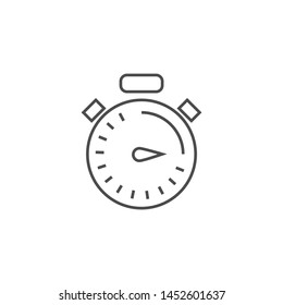 Stopwatch Related Vector Thin Line Icon. Isolated on White Background. Editable Stroke. Vector Illustration.