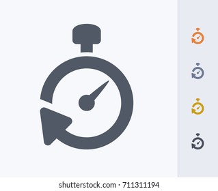 Stopwatch Reset - Carbon Icons. A professional, pixel-aligned icon.  