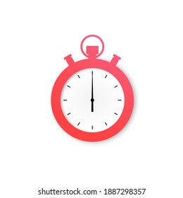 Deténganse. Icono de cronómetro retro en estilo plano. Ilustración del vector aislada en blanco