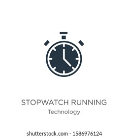Stopwatch running icon vector. Trendy flat stopwatch running icon from technology collection isolated on white background. Vector illustration can be used for web and mobile graphic design, logo, 