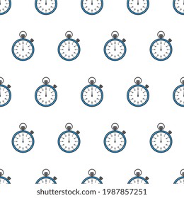 Stopwatch Patrón Sin Maravillas En Un Fondo Blanco. Icono de temporizador Icono Ilustración vectorial