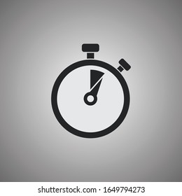 Stopwatch showing 5 seconds in flat design. Vector illustration eps 10.