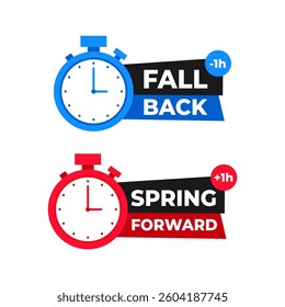 Stopwatch Showing Spring Forward and Fall Back Daylight Saving Time