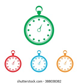 Stopwatch sign. Colorfull set