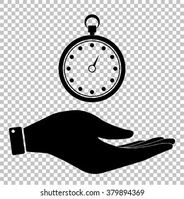 Stopwatch sign. Flat style icon vector illustration.