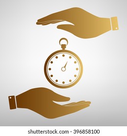 Stopwatch sign Golden Effect.
