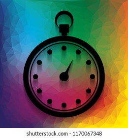 Stopwatch sign illustration. Vector. Flat style black icon on white.