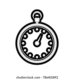 Stopwatch sign illustration. Vector. Flat style black icon on white.
