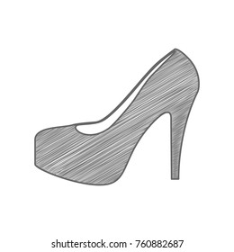 Stopwatch sign illustration. Vector. Shaded gray icon on white background. Isolated.