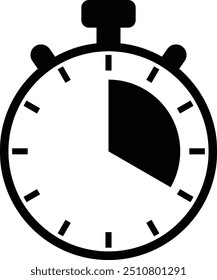 Stopwatch sign for multi purpose. Time remaining symbol.