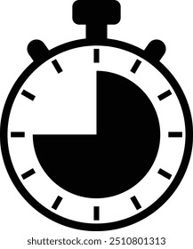 Stopwatch sign for multi purpose. Time remaining symbol.