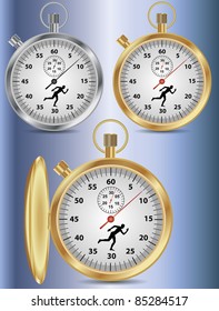 Stopwatch with a silhouette of a runner