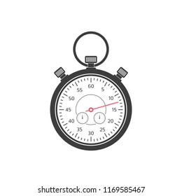 Stopwatch simple icon, isolated on white background. Stop watch timer flat symbol. Time management concept. Vector illustration EPS 10.