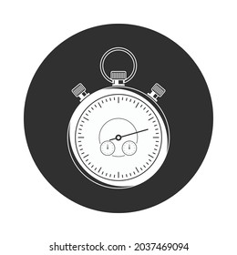 Stopwatch simple icon, isolated on white background. Stop watch timer flat symbol. Time management concept. Vector illustration EPS 10.