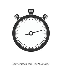 Stopwatch simple icon, isolated on white background. Stop watch timer flat symbol. Time management concept. 