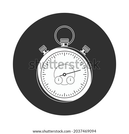 Stopwatch simple icon, isolated on white background. Stop watch timer flat symbol. Time management concept. Vector illustration EPS 10.