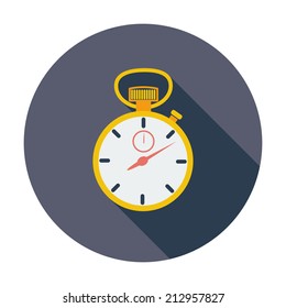 Stopwatch. Single flat color icon. Vector illustration.