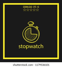 stopwatch sketch vector icon