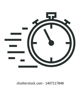 stopwatch speed - minimal line web icon. simple vector illustration. concept for infographic, website or app.