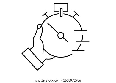 stopwatch speed - minimal line web icon. simple vector ,Stopwatch timer icon vector illustration