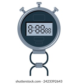 Stopwatch for sports vector cartoon illustration isolated on a white background.