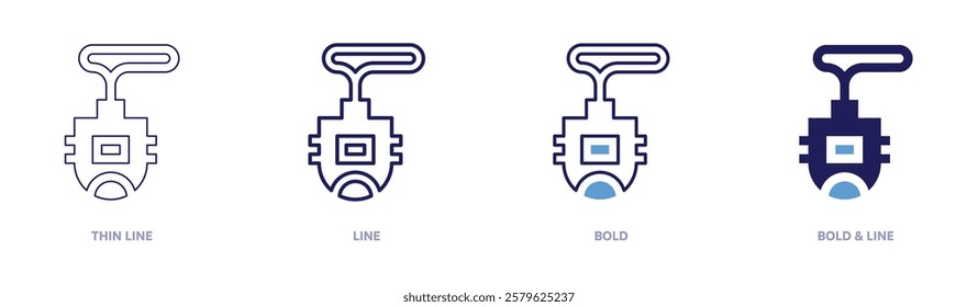 Stopwatch stability icon in 4 different styles. Thin Line, Line, Bold, and Bold Line. Duotone style. Editable stroke.