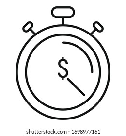 Stopwatch startup icon. Outline stopwatch startup vector icon for web design isolated on white background