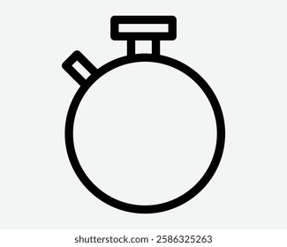 Stopwatch Stop Watch Timer Counter Countdown Time Speed Record Outline Line Icon Black White Symbol Sign Graphic Illustration Vector