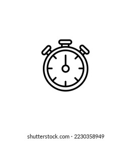 Stopwatch  stop watch timer flat vector icon editable stroke