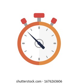 Stopwatch / stop watch timer on white background. Vector illustration in trendy flat style. EPS 10.