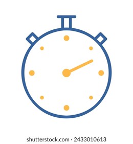 Stopwatch or stop watch timer vector icon. Graph symbol for fitness and weight loss web site and apps design, logo, app, UI