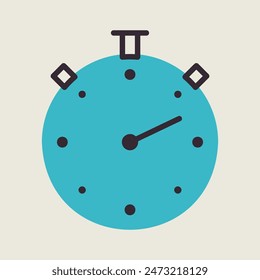 Stopwatch or stop watch timer vector icon. Graph symbol for fitness and weight loss web site and apps design, logo, app, UI