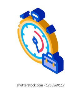 Stopwatch And Suitcase Agile Element vector isometric sign. color isolated symbol illustration