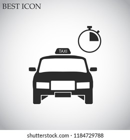 stopwatch and taxi vector icon 10 eps