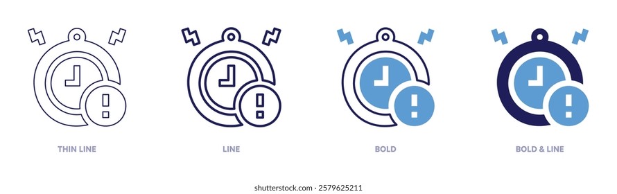 Stopwatch testimonial icon in 4 different styles. Thin Line, Line, Bold, and Bold Line. Duotone style. Editable stroke.