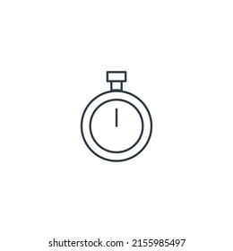 stopwatch thin line icon, editable stroke icon