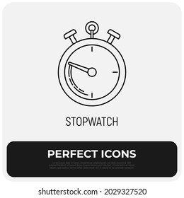 Stopwatch thin line icon. Modern vector illustration.