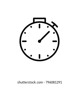 stopwatch thin line icon on white background