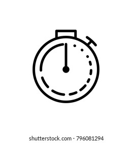 stopwatch thin line icon on white background