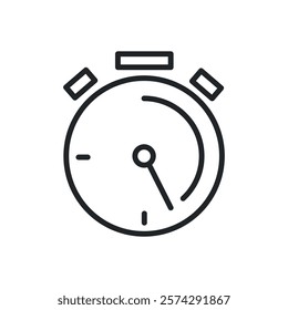 Stopwatch thin line icons. Perfect pixel on transparent background