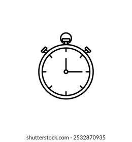 Stopwatch thin liner vector icon.