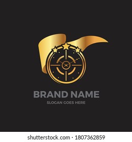 Plantilla de diseño de logotipo de marca y hora de Stopwatch