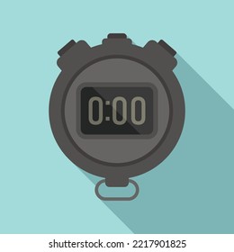 Stopwatch time icon flat vector. Timer clock. Stop watch