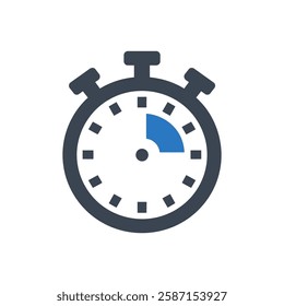 Stopwatch Time Icon On White Background