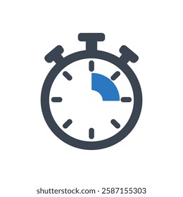 Stopwatch Time Icon On White Background